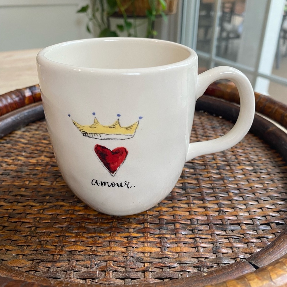 Rae Dunn Coffee Tea Mug Cup King or Queen of Hearts Amour Love Made by Magenta